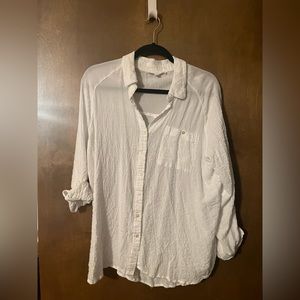 Oversized linen white shirt